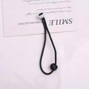 Elastico per capelli nero con perline bianche e nere accessori fai da te per coda di cavallo