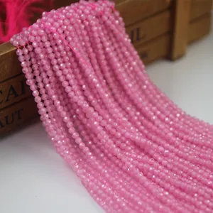 Perles en vrac facettées roses brins de pierres précieuses pour bijoux DIY bracelets