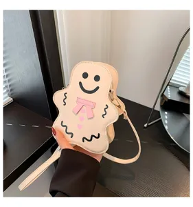 Niedliche Cartoon Geist Form Umhängetasche für Damen, trendige Schultertasche mit Schleife.
