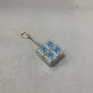 Transparent mechanical switch tester keychain decompression fidget toy for stress relief