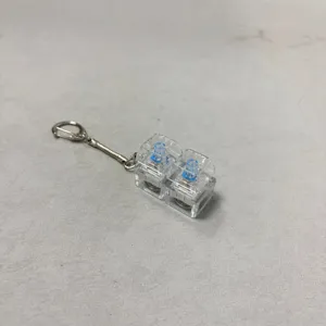 Transparent double mechanical switch keychain stress relief fidget toy portable decompression clicker