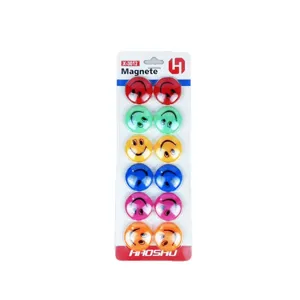 Imanes de nevera con carita sonriente de 30 mm coloridos bonitos pines magnéticos de oficina