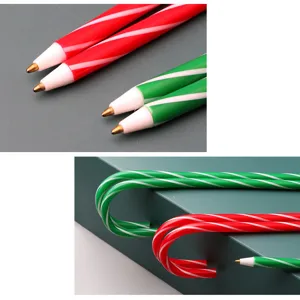 Christmas candy cane ballpoint pen creative plastic student gift stationery cute red green stripes