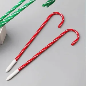 Christmas candy cane ballpoint pens novelty red white striped stationery gifts main view