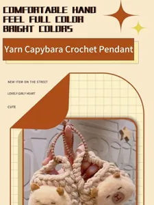 Cute capybara plush knitted coin purse keychain bag pendant soft cartoon animal lovely gift