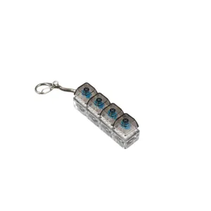 Porte-clés jouet anti-stress interrupteur clavier mécanique en PC transparent 4 touches