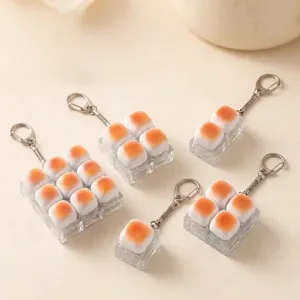 Dekompression Karamell Brot Knopf Spielzeug Schlüsselanhänger Büro Finger Stressabbau Rucksack Anhänger Fidget Toy