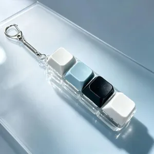 Mechanical keyboard switch fidget toy 4-key keychain portable stress relief gadget