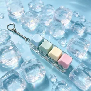 4-key mechanical keyboard fidget toy keychain cute stress relief keychain for adults kids