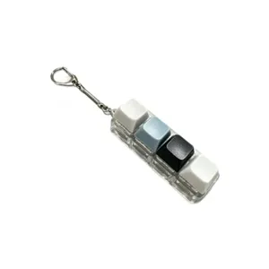 Portable mechanical keyboard switch fidget toy with 4-key linear decompression keychain.