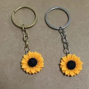 Sonnenblumen Schlüsselanhänger Kunstharz Blume Taschenanhänger niedliche Schlüsselringe