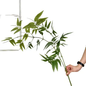 Artificial bamboo single branch green plant for home decor Zen tea room interior decoration