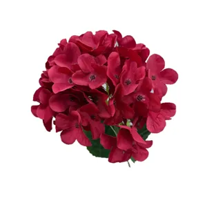 Rote künstliche Seide Hortensie Blumenstrauß für Haus und Hochzeit Party Dekoration