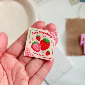 Sweet strawberry embroidered fabric patch badge cute fruit clothing accessory for hat bag scarf