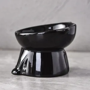 Gamelle pour chat surélevée en céramique, bol d'alimentation inclinable pour chat et animal.
