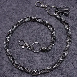 Punk gothic style metal skull wallet chain for men jeans retro biker key ring jewelry accessories