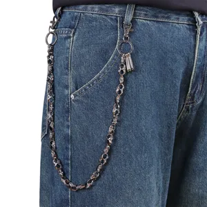 Metal skull pant chain punk rock waist chain jeans accessories for men and women gothic style.