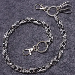 Punk gothic skull metal wallet chain pants chain jeans accessory with lobster clasp hooks