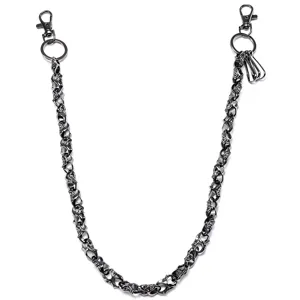 Punk gothic skull metal wallet pants chain for men, heavy metal hip hop jeans accessory.