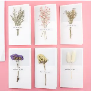Handmade dried flower greeting cards set for birthday, Thanksgiving and holiday festival gifts.