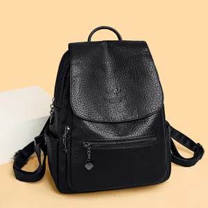 Vrouwen Grote Capaciteit PU Leer Rugzak Vintage Retro Student Schooltas Waterdicht Anti Diefstal Reizen Mode Rugzak