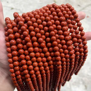 Red Jasper round beads semi-finished gemstone wholesale for DIY jewelry making accessories.
