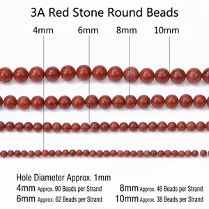 Natural Red Jasper round beads size chart 4mm 6mm 8mm 10mm DIY jewelry making wholesale