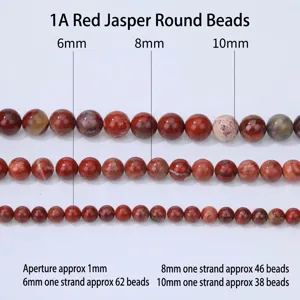 Details of natural red jasper round gemstone beads wholesale, 6mm 8mm 10mm DIY jewelry making.
