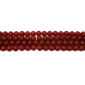 Perles rondes en agate rouge naturelle en vrac pour bracelet collier bijoux faits à la main DIY