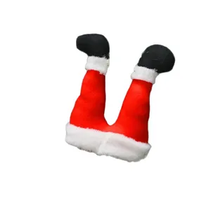 Piernas de duende de Navidad decoracion de arbol felpa rojo blanco fiesta vacaciones
