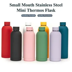 Stainless steel mini thermos bottle with small mouth design, portable and double wall insulated.