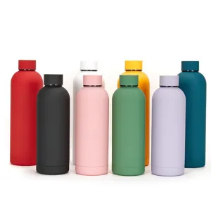 Stainless steel vacuum insulated water bottle colorful portable metal flask for outdoor travel