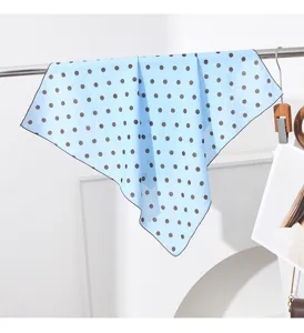 Leggero fazzoletto quadrato a pois blu per donna e uomo, elegante sciarpa da collo.