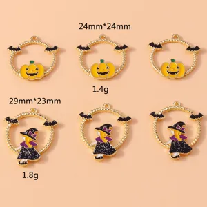 Halloween sorcière citrouille métal charms DIY bijoux fabrication accessoires collier