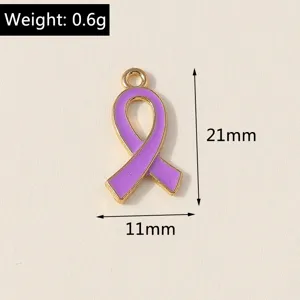 10pcs alloy purple enamel ribbon pendant DIY handmade jewelry accessory making charms