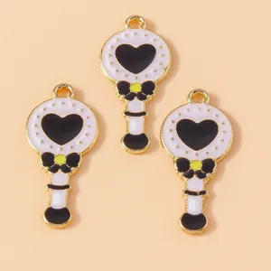 10pcs cartoon heart fairy wand charm DIY jewelry necklace bracelet pendant accessories design.