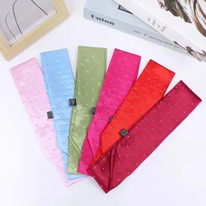 Elegant rhinestone long silk scarf fashion hair band bag ribbon decorative women accessory