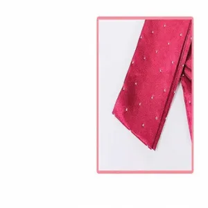 Elegant rhinestone long silk scarf for women, chic hair ribbon and bag accessory.