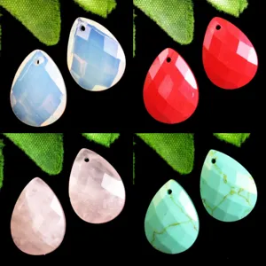Colgantes de piedra preciosa de lágrima facetada accesorios para joyería de bricolaje