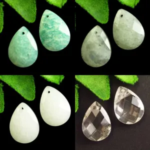 Colgante gota plano de cristal ágata natural facetado DIY collar accesorio joyería
