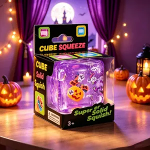 Παιχνίδι αντιστρές Halloween μωβ κύβος αργή ανάκαμψη σχέδιο κολοκύθας αισθητηριακό