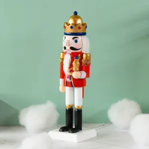 25cm wooden nutcracker king figurine christmas holiday home decor tabletop ornament