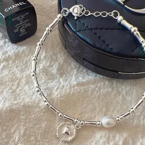 Bracciale argento cuore bambù moda design di nicchia stile minimalista gioielli donna