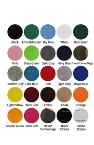 Explore our vibrant color swatch chart featuring twenty-five fabric options for your custom hat.