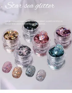 Nagelkunst Glitzer Pailletten Gläser Set grob feiner Puder DIY Maniküre Dekoration für schöne Nägel