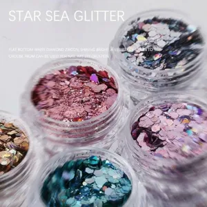 Paillettes per nail art di dimensioni miste polvere scintillante per decorazione manicure DIY