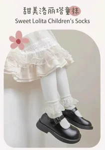 Schattige peuter kant volant sokken ademend katoen prinses sokken voor kleine meisjes details