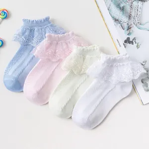 Kinderen Meisjes Kant Volant Prinses Sokken Ademend Mesh Katoenmix Schattige Zoete Korte Sokken Lente Herfst Dans Sokken