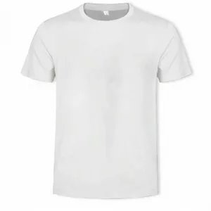 Einfaches weisses Kurzarm-Crewneck-T-Shirt-Detail mit klassischem Grunddesign.