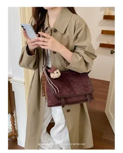 Grote capaciteit retro schoudertas vrouwen herfst nieuwe Maillard stijl chique crossbody tas